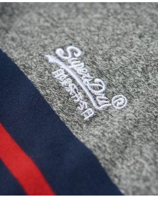 Superdry Gray Classic Cali Banner Polo Shirt Charcoal Slub Grit for men