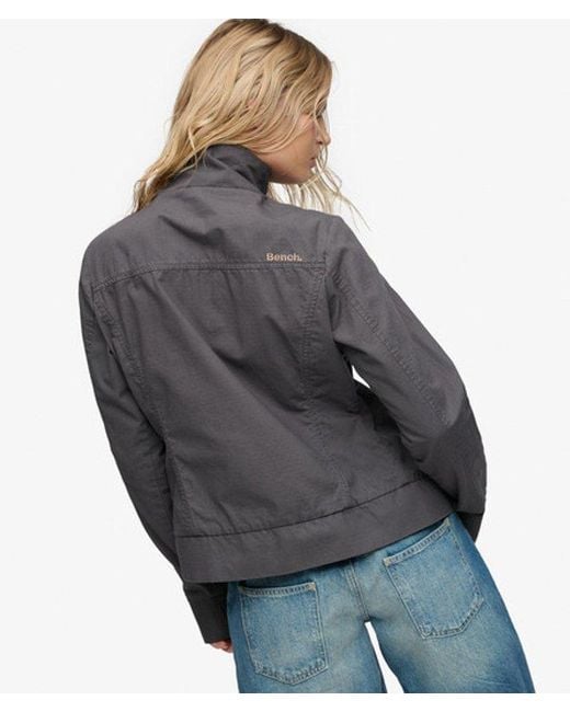 Superdry Gray Bench X & Co Bench Double Zip Funnel Ripstop Jacket