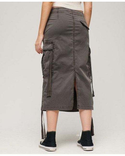 Superdry Brown Ladies Classic Cargo Midi Skirt