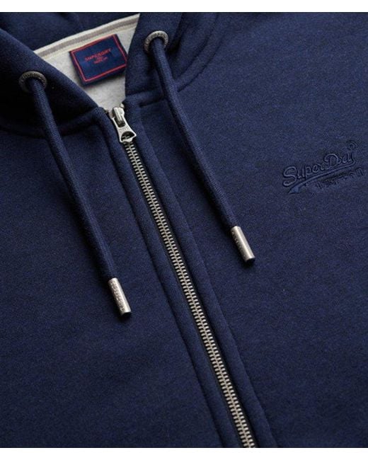 Homme Sweat À Capuche Zippé Logo Vintage Brodé Taille Superdry pour homme en coloris Blue