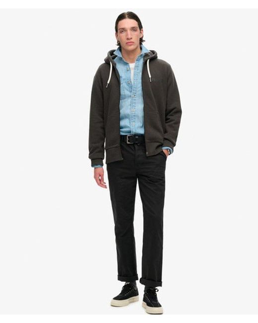 Superdry Black & Co Tattoo Graphic Loose Zip Hoodie for men