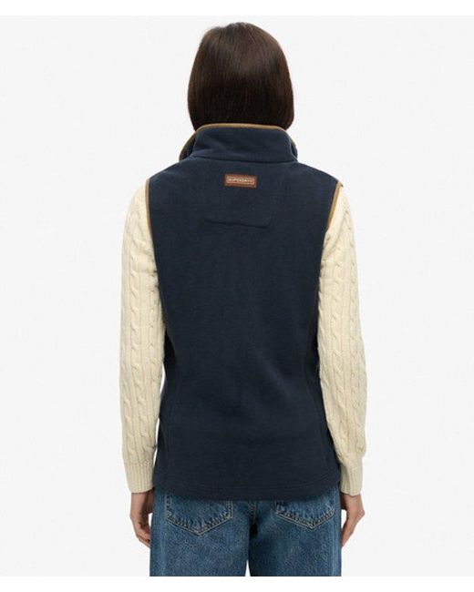 Superdry Blue Estate Fleece Gilet