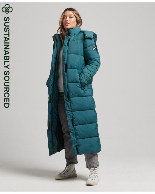 Superdry Ripstop Longline Puffer Jacket Green in Blue Lyst