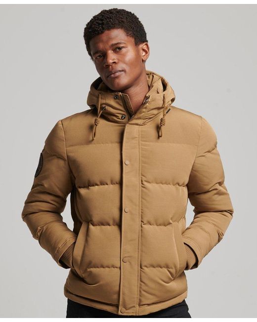 Superdry Everest Hooded Puffer Jacket Brown / Sandstone for Men | Lyst