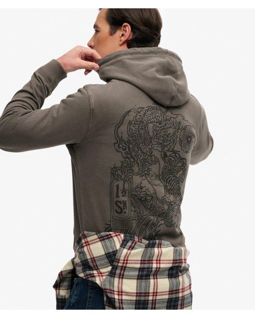 Superdry Gray & Co Tokyo Narrative Loose Hoodie for men