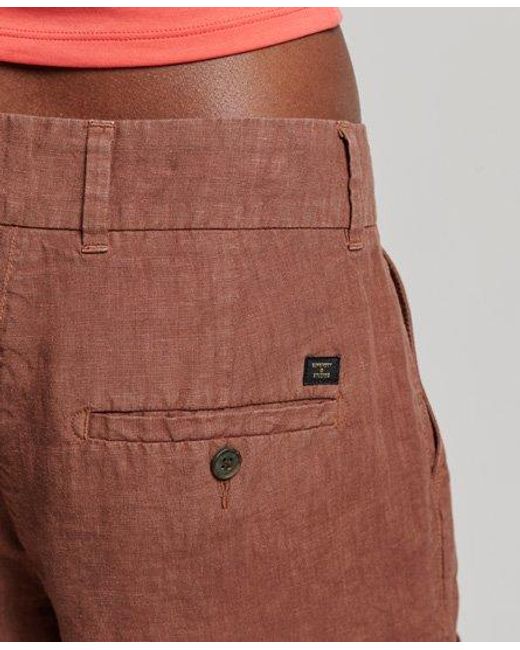 Superdry Brown Studios Overdyed Linen Shorts
