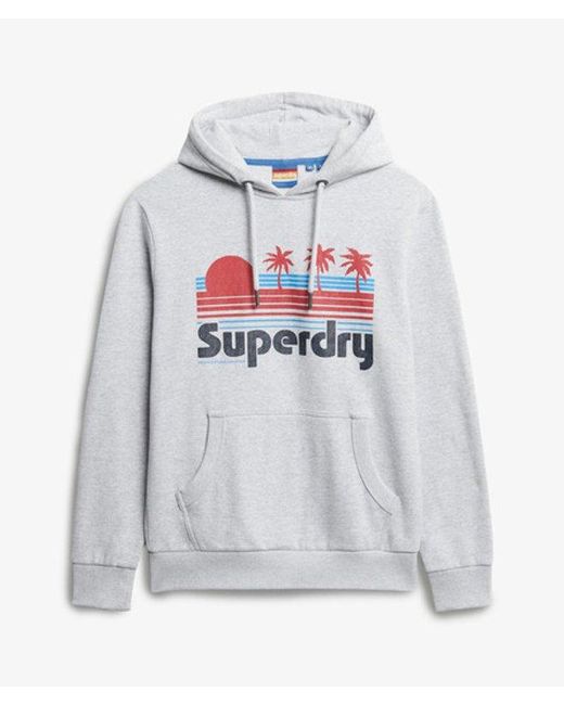 Superdry Gray Vintage Great Outdoors Hoodie for men