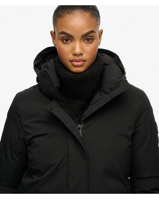 Superdry Black City Fishtail Padded Parka