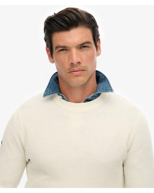 Superdry White & Co Light Weight Cotton Texture Jumper for men