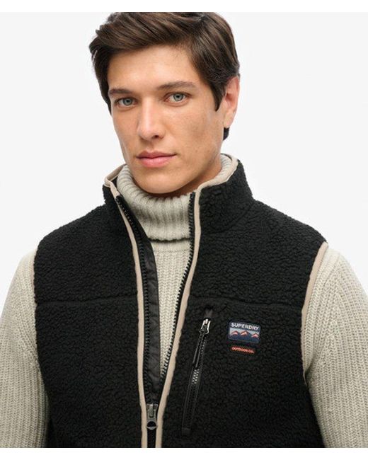 Superdry Black & Co Outdoor Fleece Gilet for men