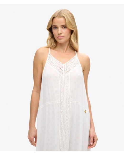 Superdry White & Co Lace Trim Maxi Dress