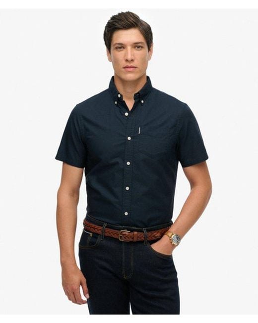 Superdry Blue & Co Oxford Short Sleeve Shirt for men