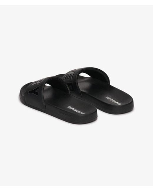 Superdry Black & Co Core Graphic Pool Sliders for men