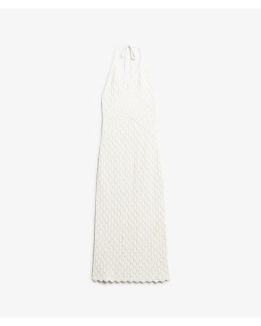 Superdry White & Co Cotton Crochet Halter Maxi Dress