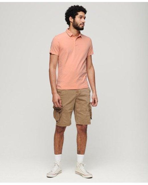 Superdry Orange Jersey Polo Shirt for men