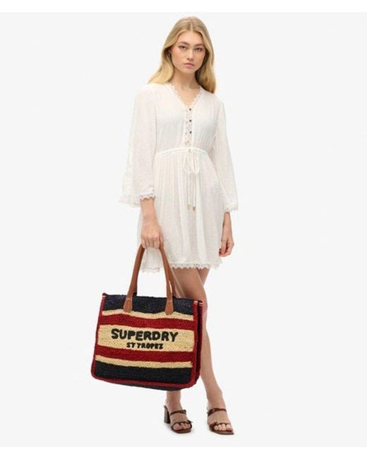 Superdry Red & Co Raffia Luxe Tote Bag