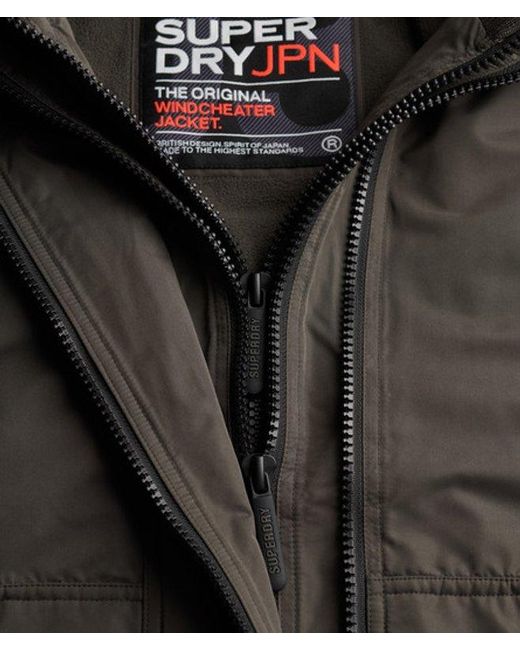 Superdry Black & Co Hooded Microfibre Arctic Windcheater Jacket for men