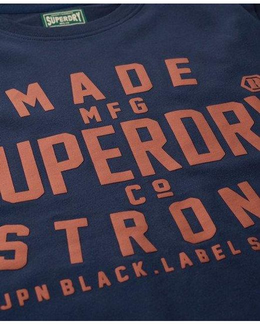 Superdry Blue Machined Goods Workwear T-shirt for men