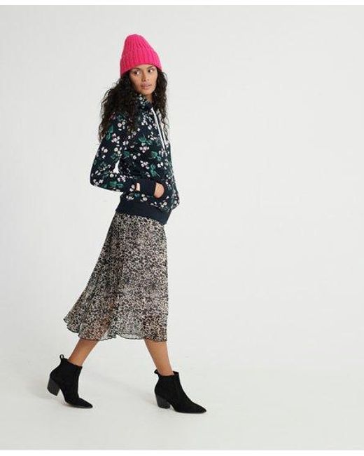 Superdry Green Label All Over Print Zip Hoodie Bella Flower