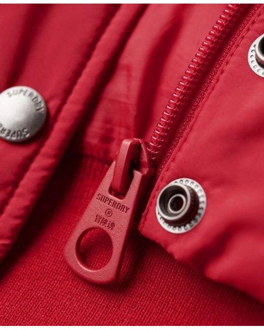 Superdry Red Retro Panel Short Puffer Jacket