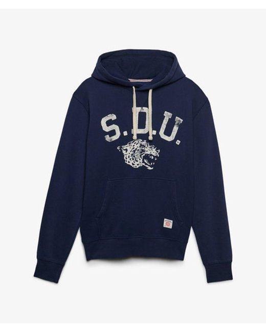 Superdry Blue & Co Athletic Essentials Hoodie for men