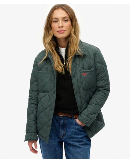 Superdry Doorgestikte Chore Liner Jas in het Green