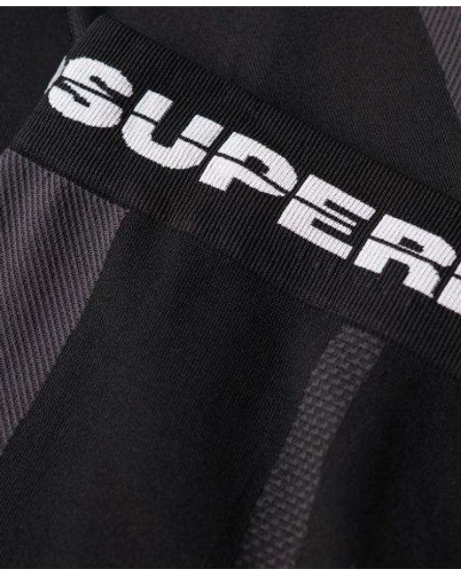 Superdry Black Sport Seamless Base Layer leggings for men