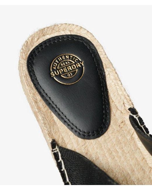Superdry Black & Co Espadrille Cross Strap Sliders