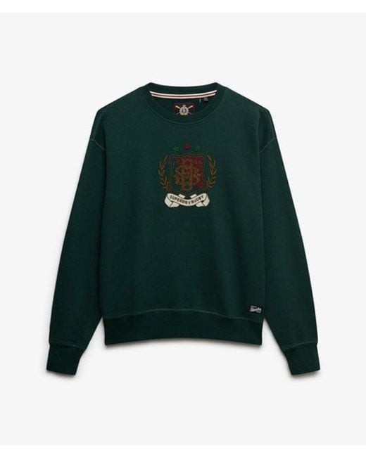 Superdry Green Crest Loose Crew