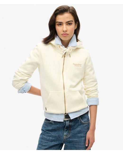 Superdry White & Co Essential Logo Zip Hoodie
