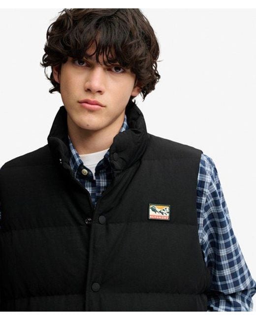 Superdry Black Non Hood Short Everest Gilet for men