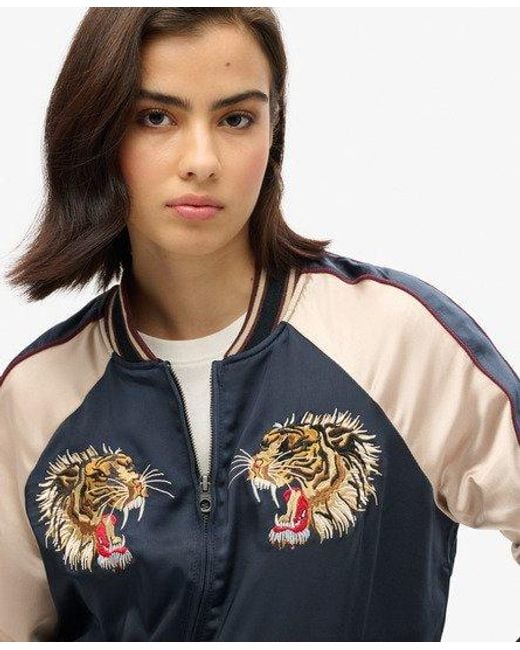 Superdry Blue Vintage Embroidered Sukajan Jacket