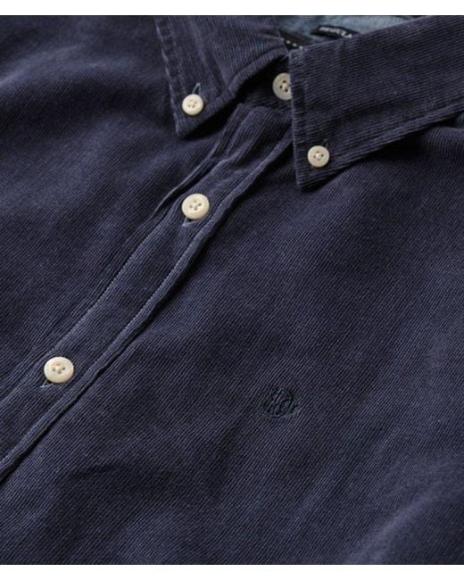 Superdry Classic Needle Cord Overhemd in het Blue voor heren