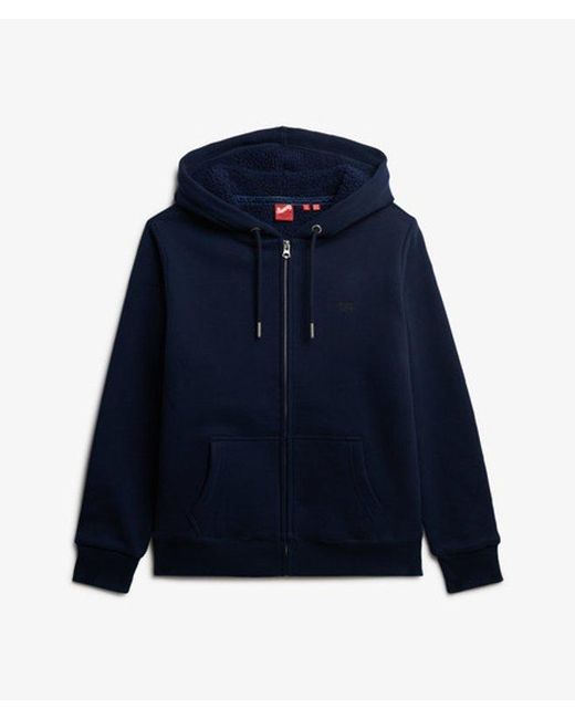 Superdry Blue & Co Essential Borg Lined Zip Hoodie