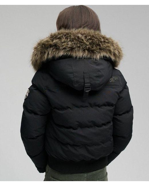 Superdry Black & Co Everest Slim Fit Hooded Bomber Jacket