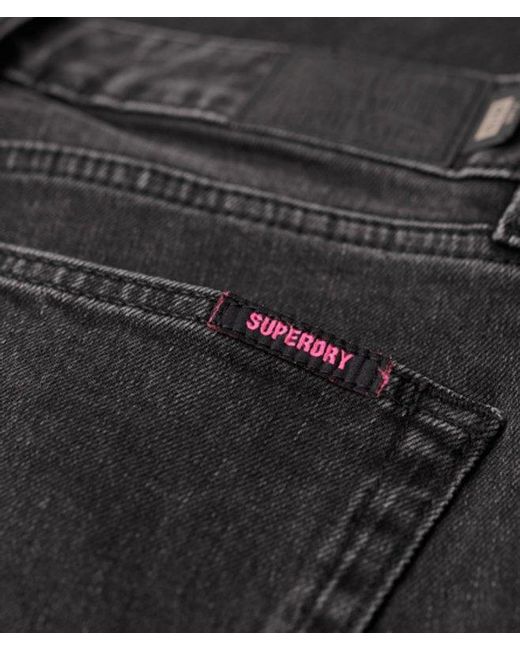 Superdry White Cotton Mid Rise Slim Flare Jeans