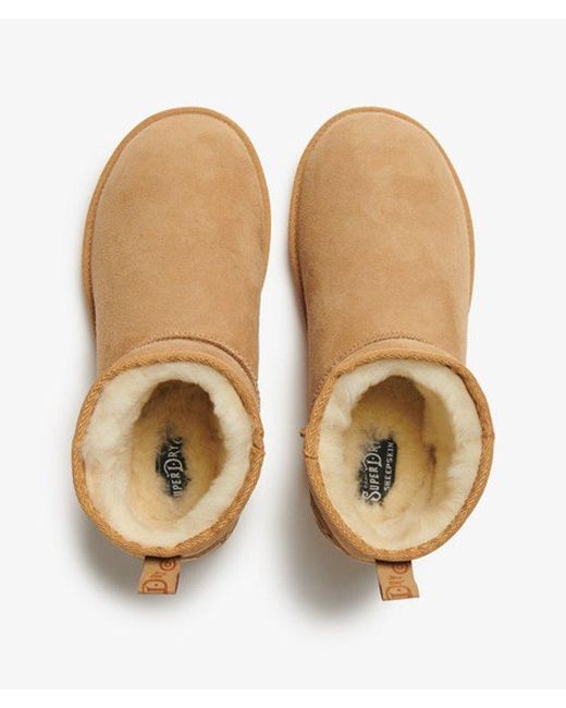 Superdry Natural & Co Suede Sherpa Mini Boots