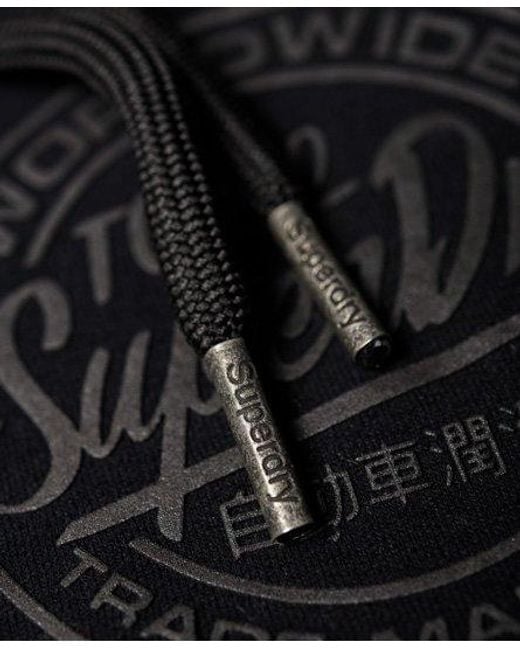Superdry Black Ticket Type Mono Hoodie for men