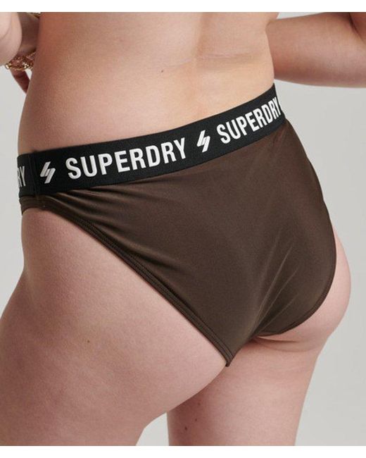 Femme Haut De Bikini Triangle Élastiqué Taille Superdry en coloris Black