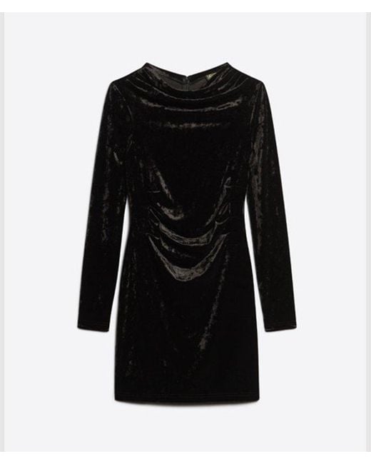 Superdry Black & Co Velvet Long Sleeve Mini Dress