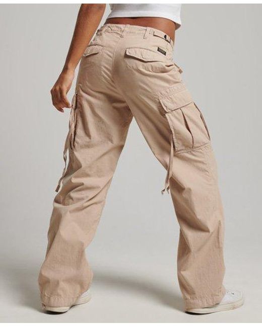 Superdry Brown Vintage Low Rise Cargo Trousers