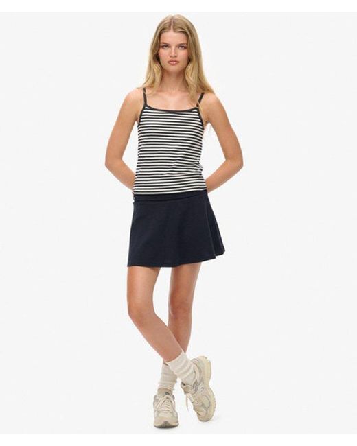 Superdry Blue Athletic Essentials Fold Over Skirt
