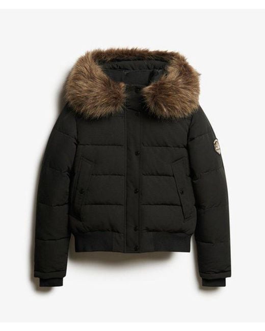 Superdry Black & Co Everest Slim Fit Hooded Bomber Jacket