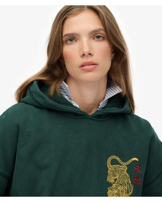 Femme Sweat À Capuche Overtaille Tokyo Narrative Taille Superdry en coloris Green