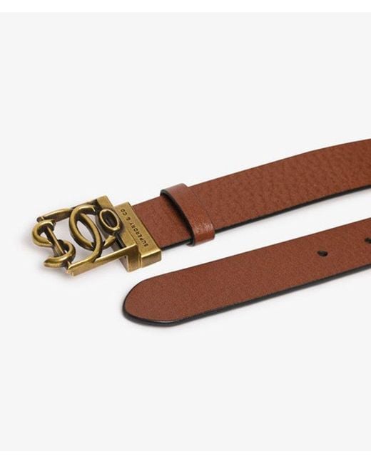 Superdry Brown Monogram Leather Belt