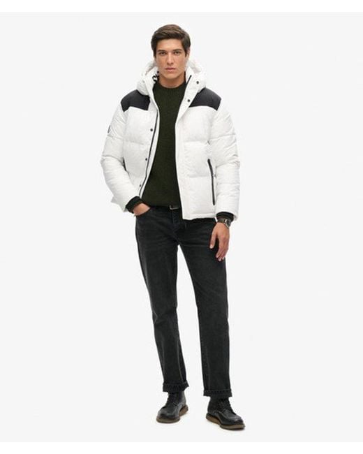 Superdry White & Co Hooded Box Quilt Puffer Jacket for men