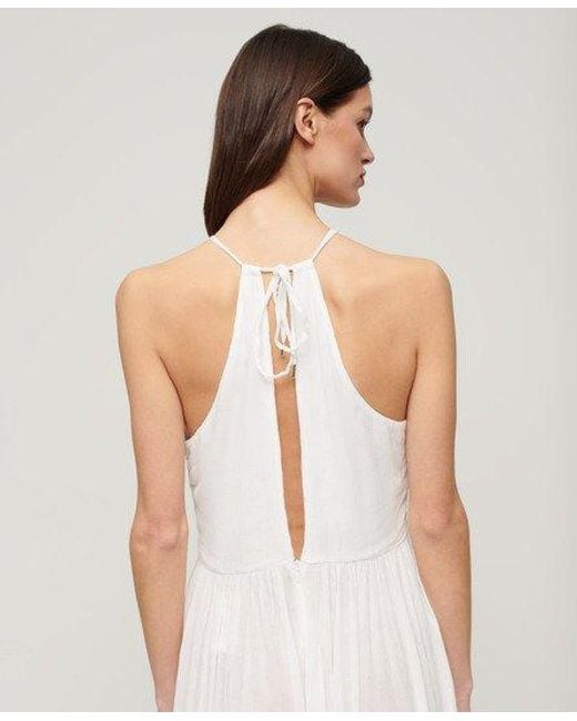 Superdry White Embroidered Jumpsuit