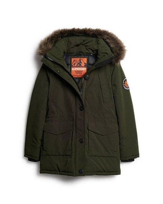 Superdry Black Everest Faux Fur Hooded Parka Coat