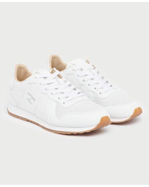 Superdry White Retro Runner Trainer Optic