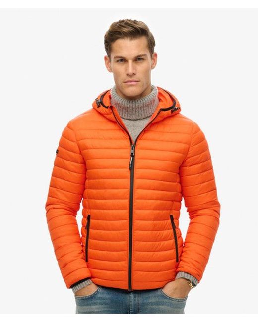 Superdry Orange Hooded Fuji Lite Jacket for men